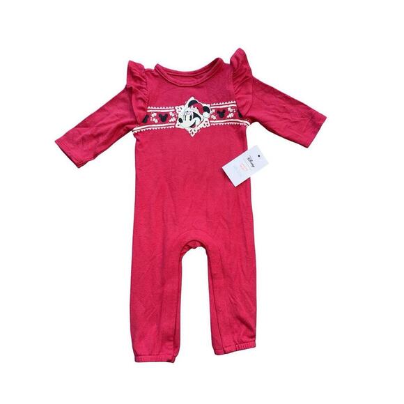 Jumping Beans Other - Disney Jumping Beans Red Minnie Mouse Christmas One Piece Pajamas Newborn